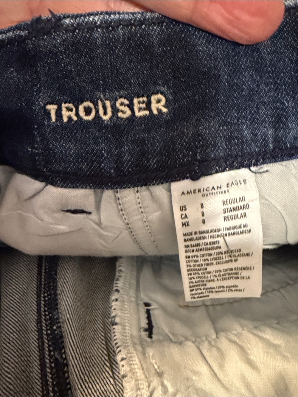 American Eagle High Rise Pleated Flared Ultra Wide Leg Denim Trouser Jean Size 8 - Picture 8 of 9